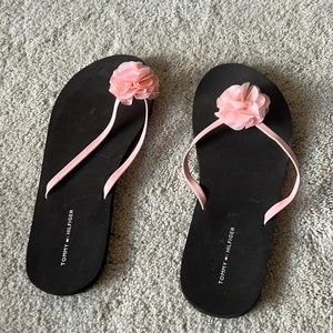 Tommy Hilfiger Black and Pink Sandals